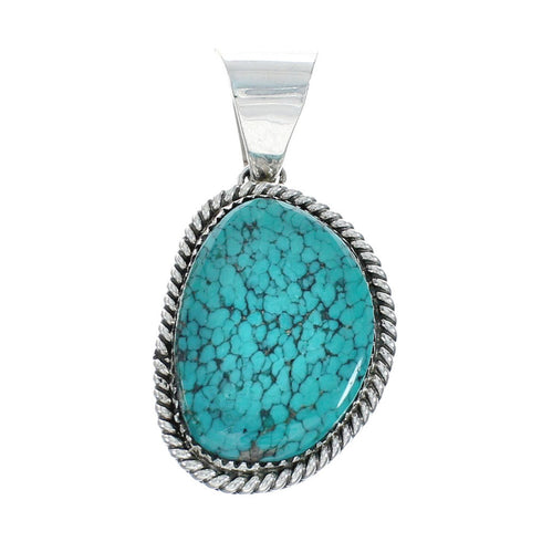 Native American Turquoise Sterling Silver Navajo Pendant X11392